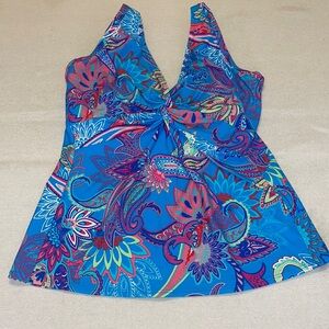 Sunsets Separates Blue Paisley Women’s Underwire Tankini Top Adjustable 38DD
